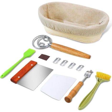 Panier à pain de 25 cm avec accessoires pour la fabrication artisanale du pain, pour un usage domestique et professionnel.-AquaForge (1/5)