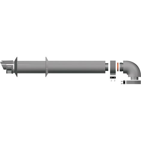 Ariston, Kit de Evacuacion de humos Horizontal para Caldera Alteas One Net, Salida de humos, Gris