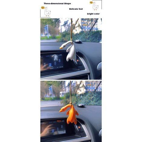 Drôle gypse Anime canard voiture miroir pendentif dessin animé mignon Auto décoration intérieure pendentif pour voiture produits intérieur accessoires A1 (1/2)