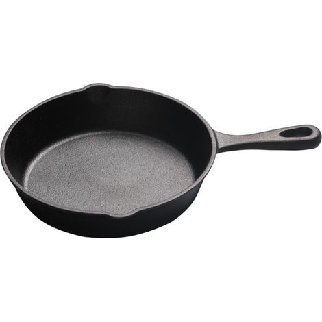 Poêle à frire ronde antiadhésive de 20 cm en fonte à fond plat et conduction thermique uniforme, idéale pour la cuisson. (1/5)