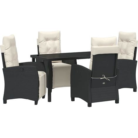 Maison Exclusive - Set da Pranzo per Giardino 5 pz Nero polyrattan (1/5)