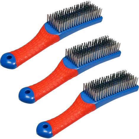 3 Pcs Brosses Métalliques Acier Inoxydable avec Tiges Courbes en Plastique (1/5)