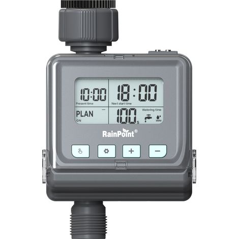 RAINPOINT Bewässerungsuhr mit 1 Auslass, Gartenschlauch-Zeitschaltuhr, 3 programmierbare Programme, Gartenbewässerungsuhr