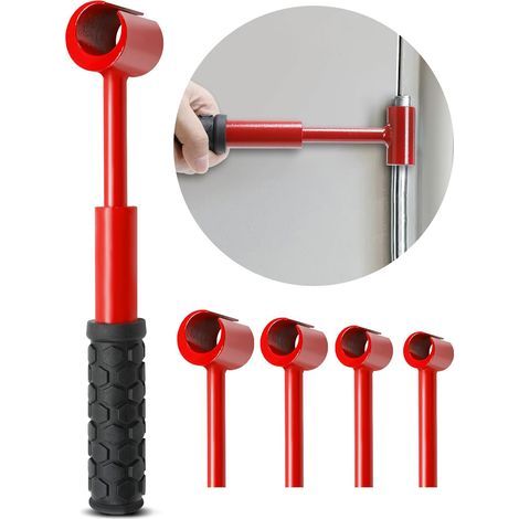 Ej.Life Kit d'outils de réglage de charnière de porte 4 en 1, outil de réglage de charnière rouge multi-tailles pour l'alignement de la porte d'armoire, jeu de clés de réglage de charnière en acier (1/5)
