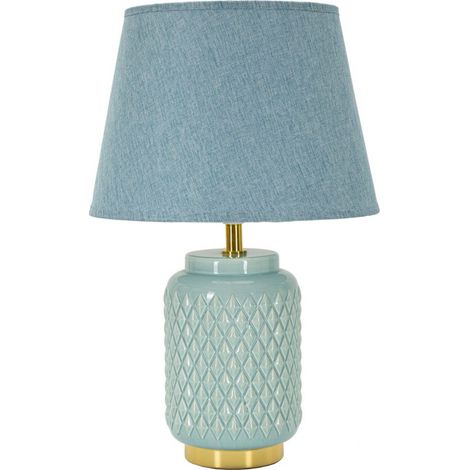 Lampe à Poser en Céramique "Square" 44cm Turquoise (1/5)