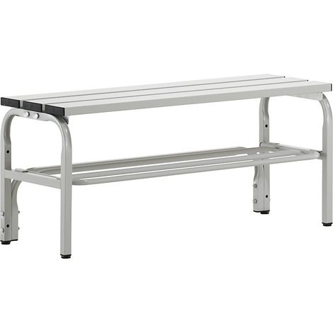 Sypro, Banc de vestiaire avec lattes en aluminium, h x p 450 x (1/2)