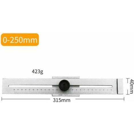 Regla de marcado de acero inoxidable, regla de metal, rango de medición de 250 mm, 1 pieza (1/3)