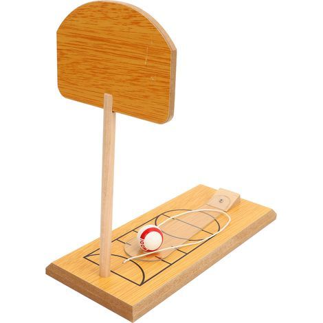 Basketballspiel aus Holz mit Fingerkorb zum Üben des Werfens und zur Förderung der Eltern-Kind-Interaktion. (1/5)