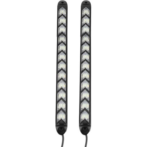 2x LED-Streifen mit 12 LEDs, Blinker, Auto, wasserdicht, flexibel, Tagfahrlicht, weiß/gelb, Scheinwerfer (2 Stück) (1/5)
