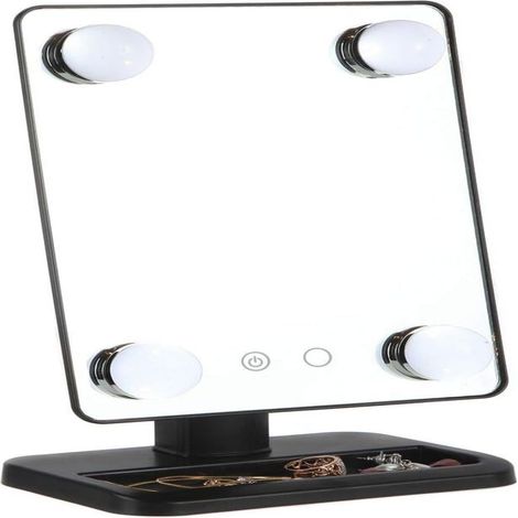 Espejo, LED, blanco cálido, blanco frío, rotación de 180°, maquillaje, hogar (1/5)