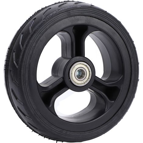 Roue de rechange de 12,7 cm (5 pouces) en caoutchouc plein avec roulement pour chariot de débroussailleuse à main (1/5)