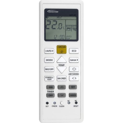 Mando a distancia para aire acondicionado compatible con Panasonic, modelo A75C16330, sin necesidad de programación (1/5)
