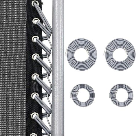 Cordons élastiques de remplacement universels pour chaise zéro gravité, kit de réparation pour fauteuil inclinable, 4 sangles grises, outil de fixation pour transat lounge. (1/5)