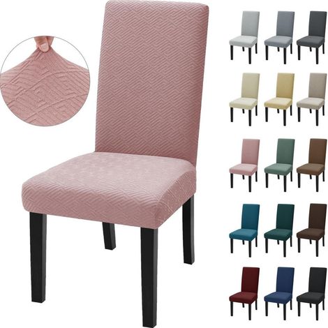 Stuhlhussen 6er Set, elastisch, universell, grau-rose (1/5)