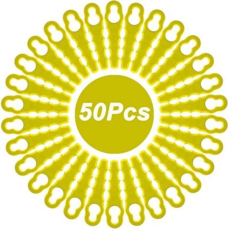 Lot de 50 lames de rechange compatibles pour coupe-bordures Ryobi, têtes double lames dentelées RAC155 RAC157 RAC158. (1/4)