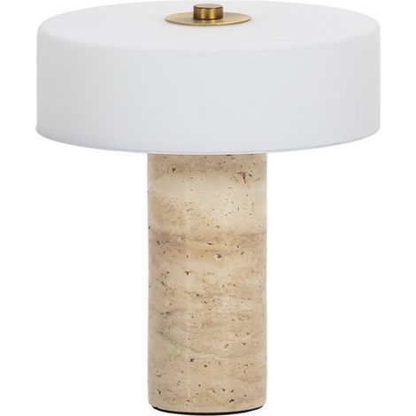 Lampe portable en travertin et verre - translucide et travertin naturel (1/5)