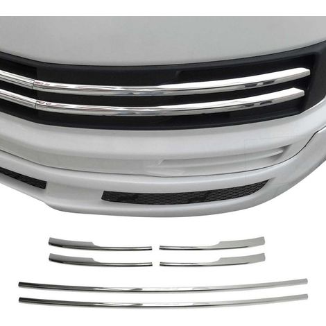 Garniture de Diffuseur Pare-chocs Avant Compatible avec VW Transporter T6 2015 à 2022, Garniture Baguette de Calandre en Acier Inoxydable Argent