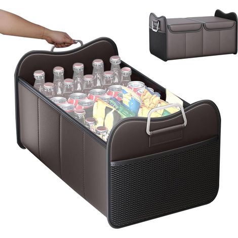 Organisateur de coffre pour SUV Boîte de rangement avec couvercle, accessoires de véhicule pliables unisexe pour conducteur, SUV, berline, camion, siège arrière, bagages de voyage (1/5)