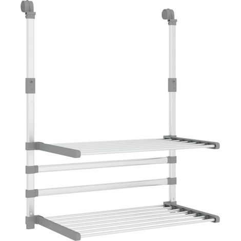 Séchoir à linge pour balcon 54x25x42 cm aluminium CFW773899 (1/5)