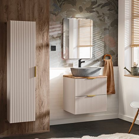 Set di mobili da bagno con lavabo Adriel beige 60cm (1/5)