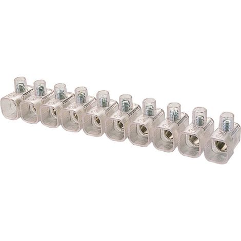 MORSETTI UNIPOLARI ISOLATI 10PZ D8MM SEZ.10 TRASPARENTE