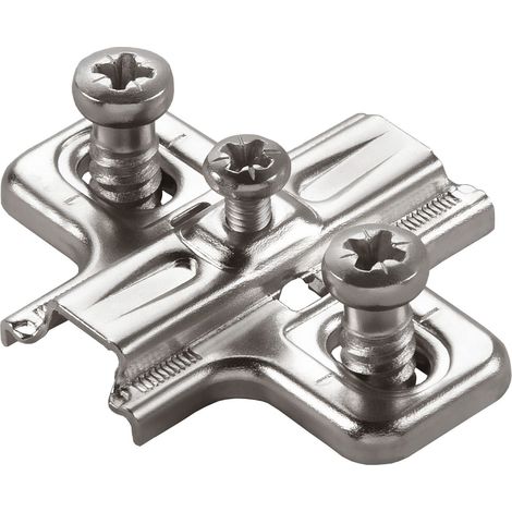 Salice Kreuzmontageplatte Serie 200 H4 Langloch mit Euroschrauben Nickel matt