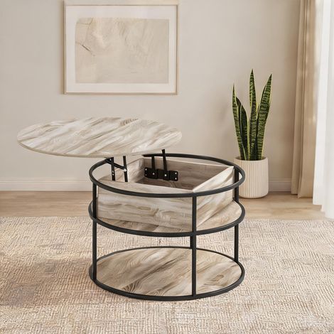 Table basse oak en MDF 80 x 80 x 61,5 cm (1/5)