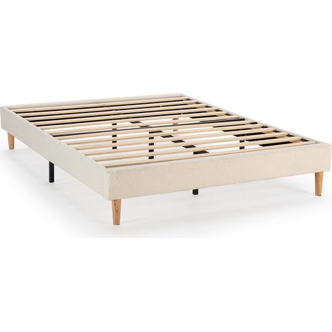Base tapizada Niebla 140x200 cm tela borreguito Beige
