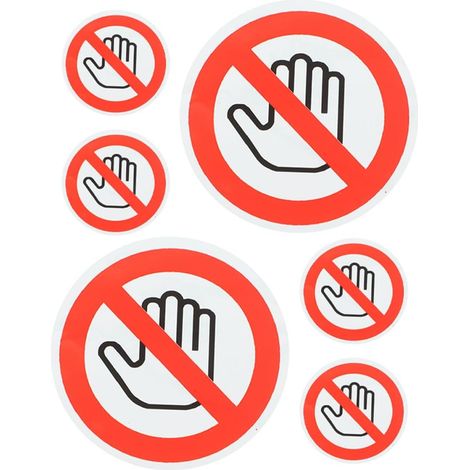piece warning sign sticker set Do Not Touch made of self