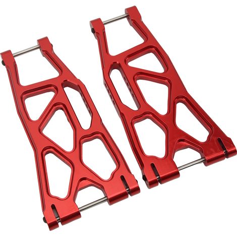 Lot de 2 bras de suspension inférieurs avant et arrière en métal pour voiture RC TRAXXAS 1/5 (pièces de rechange rouges) (1/5)