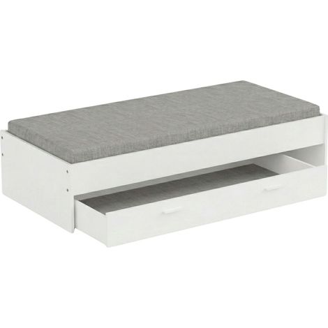 Cama Nido 90x200 cm Tidy Con Cajón Habitación Infantil Juvenil, Dormitorio Mueble Blanco