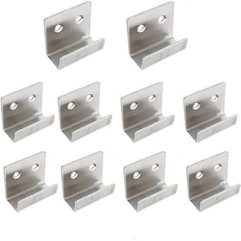 Fixations murales en acier inoxydable pour présentoirs à carreaux de céramique, grand format - Lot de 10 (1/3)