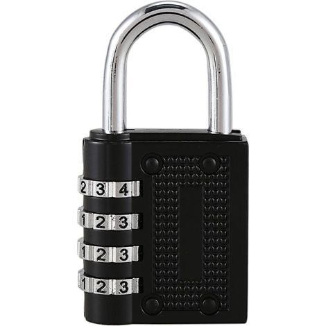 Cadenas à Combinaison Antivol Sécurité 40mm Noir à Code Réglable (1/4)
