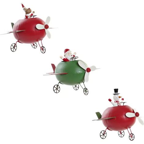 Decorazione di Natale - DKD Home Decor - Renna in metallo - Set di 3 - Multicolore - 19 x 14 x 13 cm (1/5)