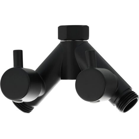Vanne de douche noire avec interrupteur d'arrêt en laiton G 1/2 Tuyau Y Diviseur pour bras de douche (1/5)
