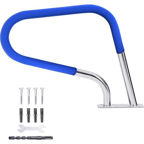 Pool Handlauf 76x56 cm – 304 Edelstahl – 385 kg Belastbarkeit – Nylongriff rutschfest – Für Bad, Pool, Whirlpool – Für Senioren, Kinder, Erwachsene