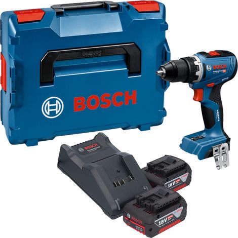 Perceuse-visseuse sans fil Bosch GSR 18V-65 Professional 18 V 63 Nm sans balais + 2 batteries 4,0 Ah + chargeur + L-Boxx