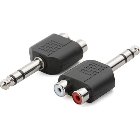 6.35 mm male to 2 RCA female adapter, 6.5 mm to dual RCA audio connector for mixer/amplifier and speaker. (1/5)