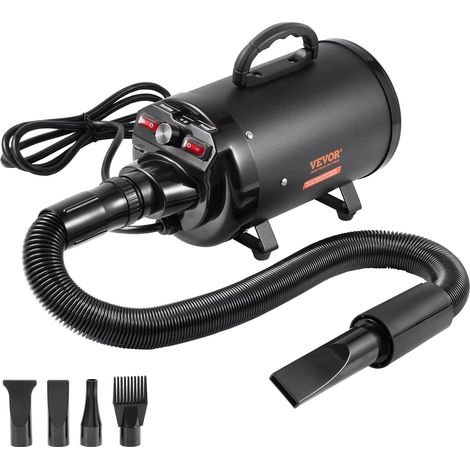 Sèche-cheveux pour animaux 2 800 W / 4,3 CV — Vitesse et température réglables, 4 embouts, tuyau rétractable, pour le toilettage des animaux (1/5)