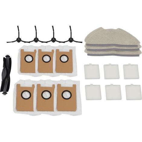 Kit di ricambio per Airrobo T20+ FIXR T20, spazzola principale, sacchetto per spazzola laterale, filtro HEPA, microfibra di nylon, pulizia efficace dei peli di animali domestici e dei pavimenti di cas (1/5)