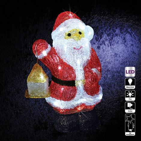 Lanterna Babbo Natale in acrilico 40 LED H.30cm per esterno - Feeric lights & christmas
