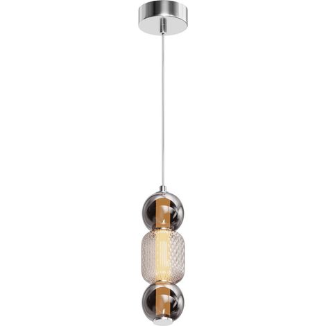 Maytoni Drop Plafonnier moderne et fin, chromé, 3 000 K, 2 000 lm, abat-jour coloré