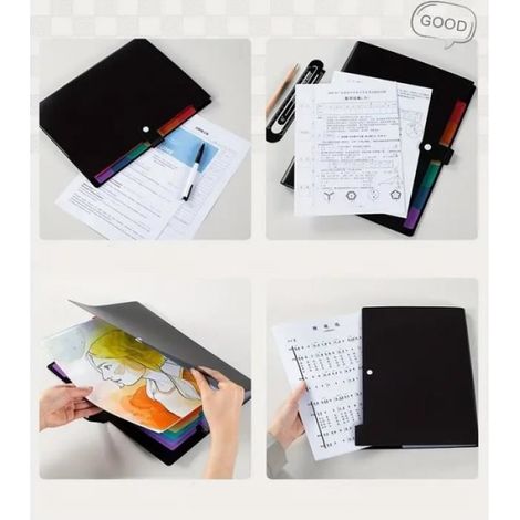 Trieur document A4,7 Compartiments,Plastique extensible accordéon dossiers de fichiers Document Organiseur (1/4)