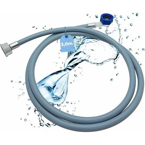 Tuyau d'arrivée d'eau flexible 3,0m – Raccord 3/4' coudé/droit avec joint – Pour lave-linge et lave-vaisselle (1/5)