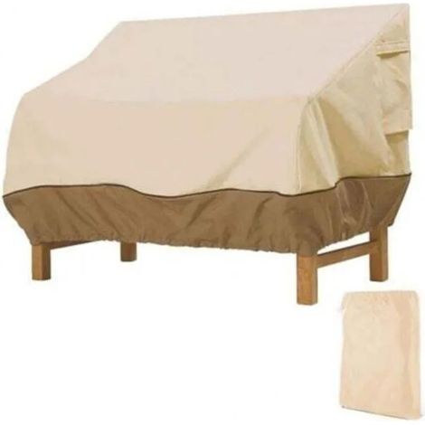 Beige,85×80×91.5cm Housse de Protection pour Banc, Housse Banc Jardin Tissu Oxford Imperméable, Housse de Banc Exterieur Anti UV et