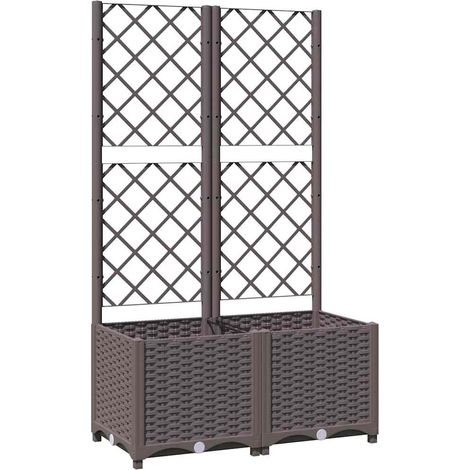 Jardinera con enrejado PP marrón 80x40x136 cm vidaXL