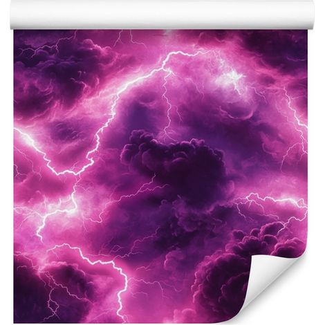 Papel pintado Galaxia en acuarela, color ciruela, morado y violeta, 50x1000 cm. (1/5)