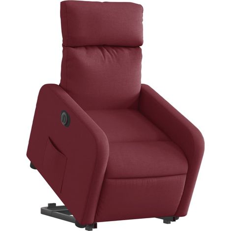 Sillón relax TV con función de elevación eléctrica muy cómoda en tela rojo burdeos DEC028542 (1/5)