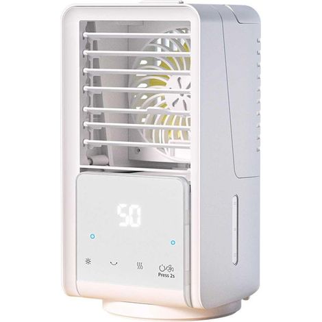 Mini-Klimaanlage, tragbar, 4-in-1, großer 700-ml-Wassertank, Nebelkühlung, weiß-KZQ (1/5)