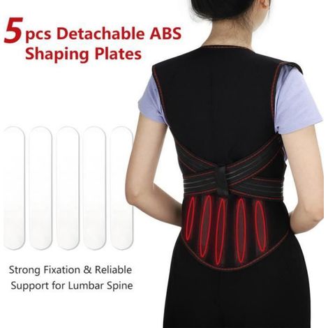 Correcteur De Posture - Ceinture Magnétique Chauffante Avec 108 Aimants - Pour Adulte 70 À 90 Kg - Noir (1/4)